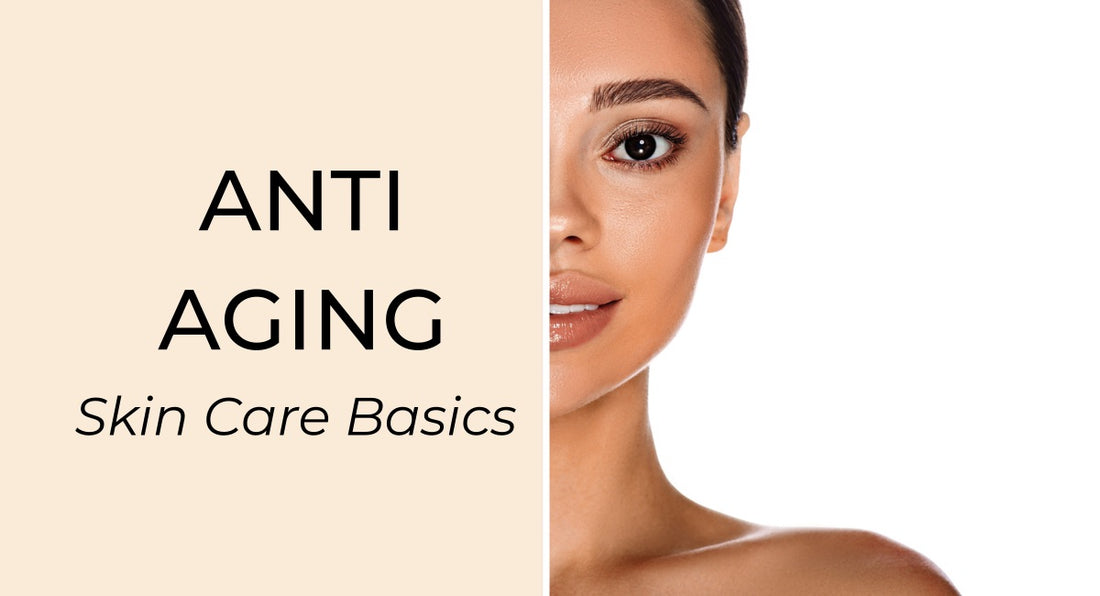 ANTI AGING Skin Care Basics, one Half of Woman’s Face With Glowing Skin