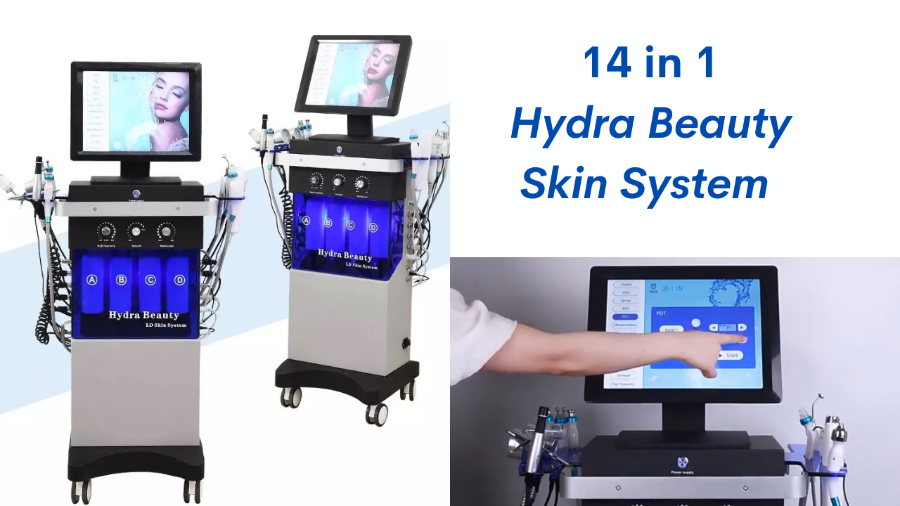Load video: 2 Vertical 14 in 1  Hydra Beauty Skin System