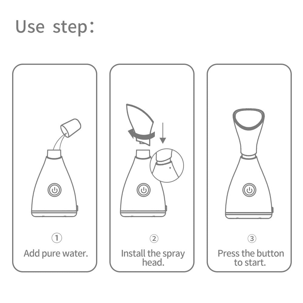 Use step for Nano Ionic Face Steamer