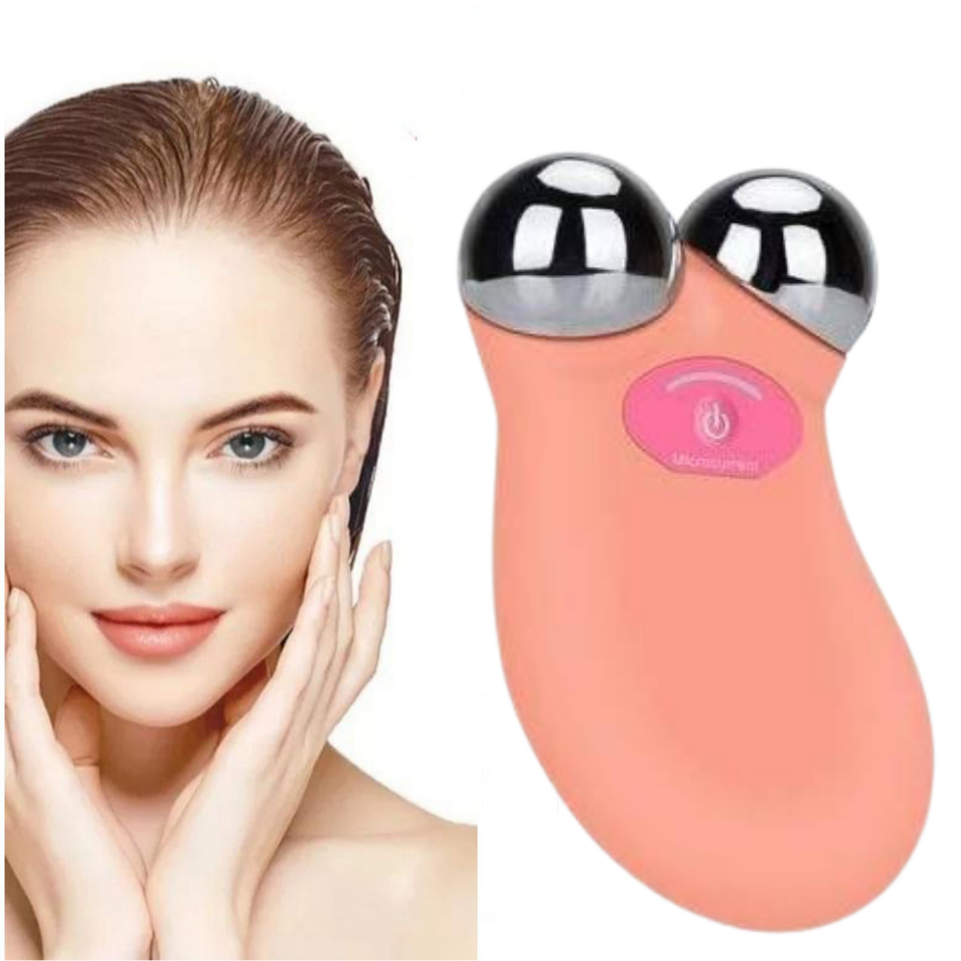 Mini Facial Toning Device Facial Device, color Orange Pink | Retail Box, Instructions 