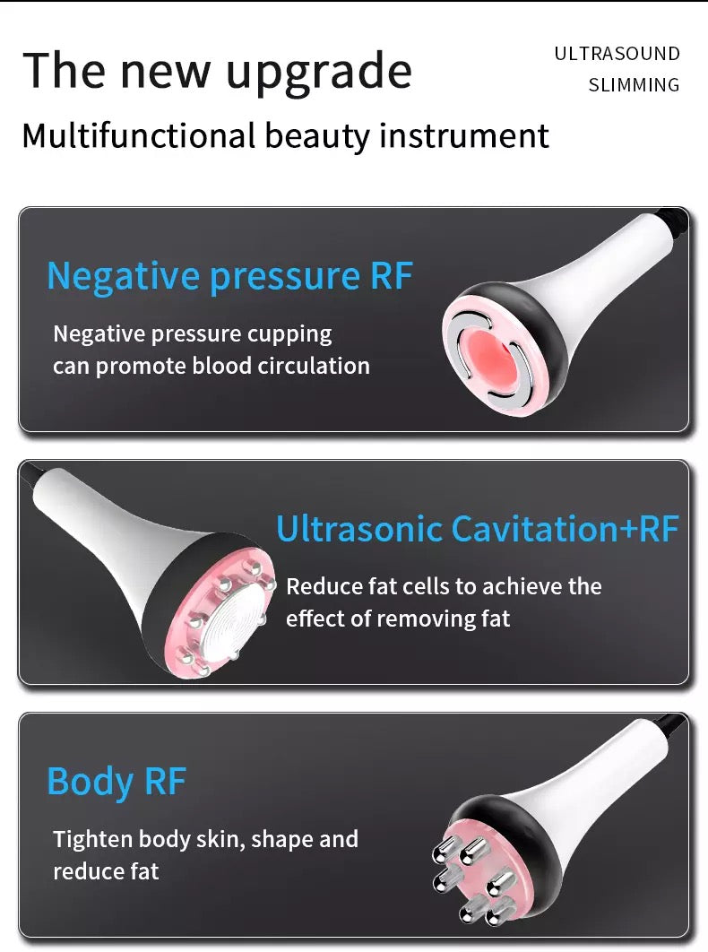 Negative pressure RF probe, Ultrasonic cavitation probe, Body RF probe