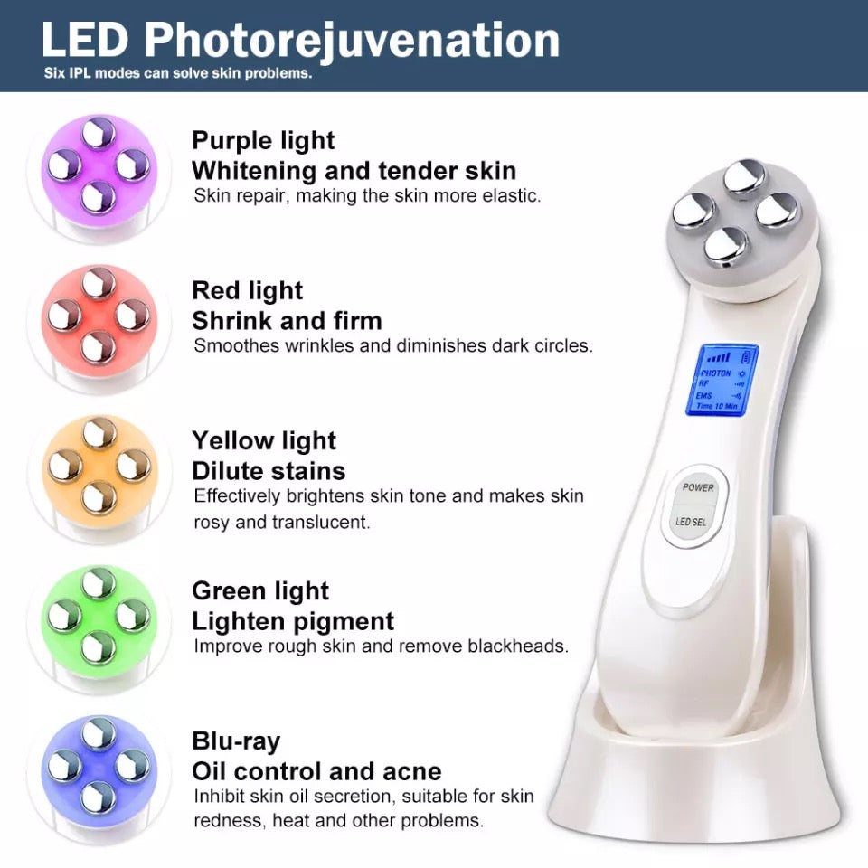 LED Photo Rejuvenation , 5 different colors Facial Device
