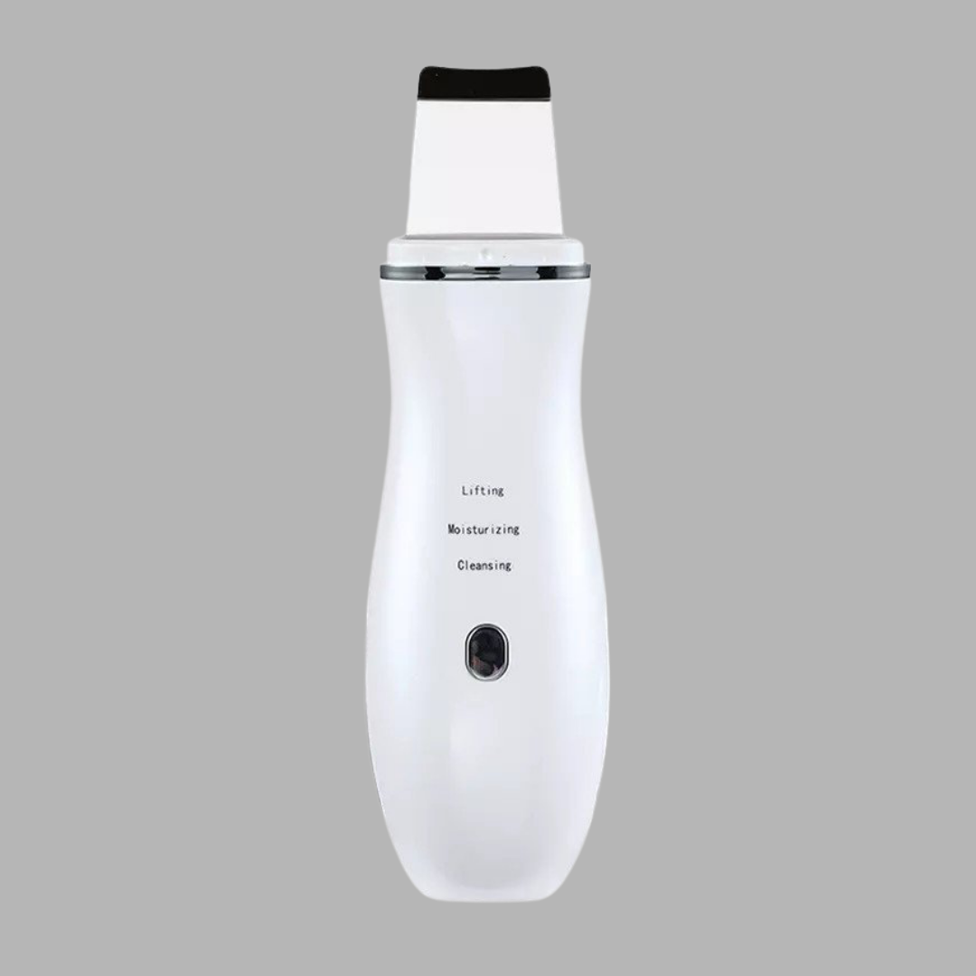 White Ultrasonic Skin Scrubber Facial Spatula , Lifting Moisturizing and Cleansing modes