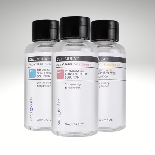 Three Bottles of AquaClean Premium Concentrated Solution for Hydrafacial Machines