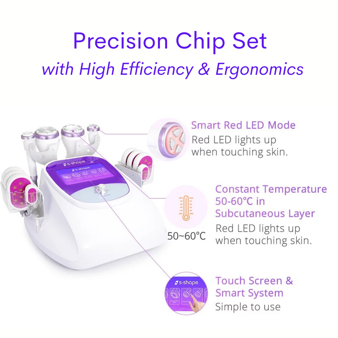 Precision Chip Set of S Shape Cavitation Machine with Smart LED Mode, Constant temperature 