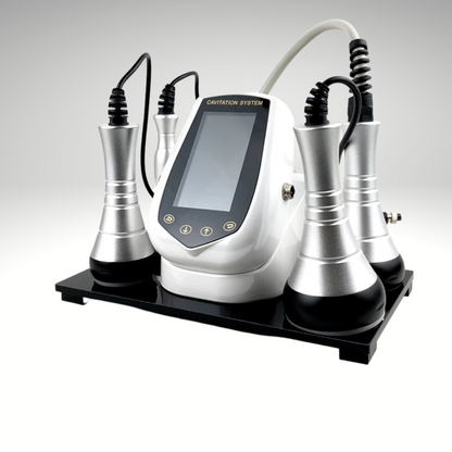 Cavitation Machine with Four Metal Probes Sits in Black Base Stand