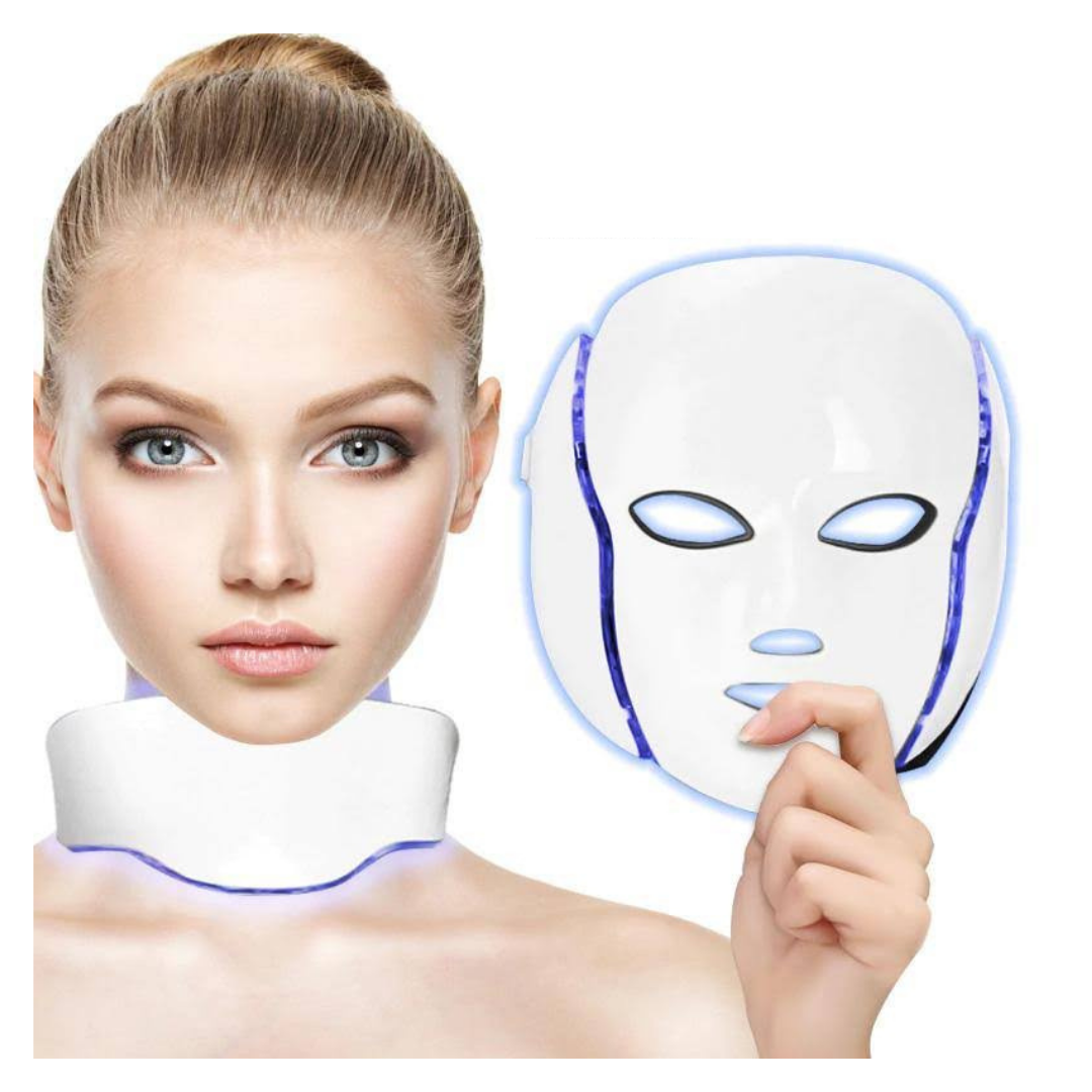 LED Light Therapy Mask Facial Device Whiite Color | Worn on Neck, Held in Hand