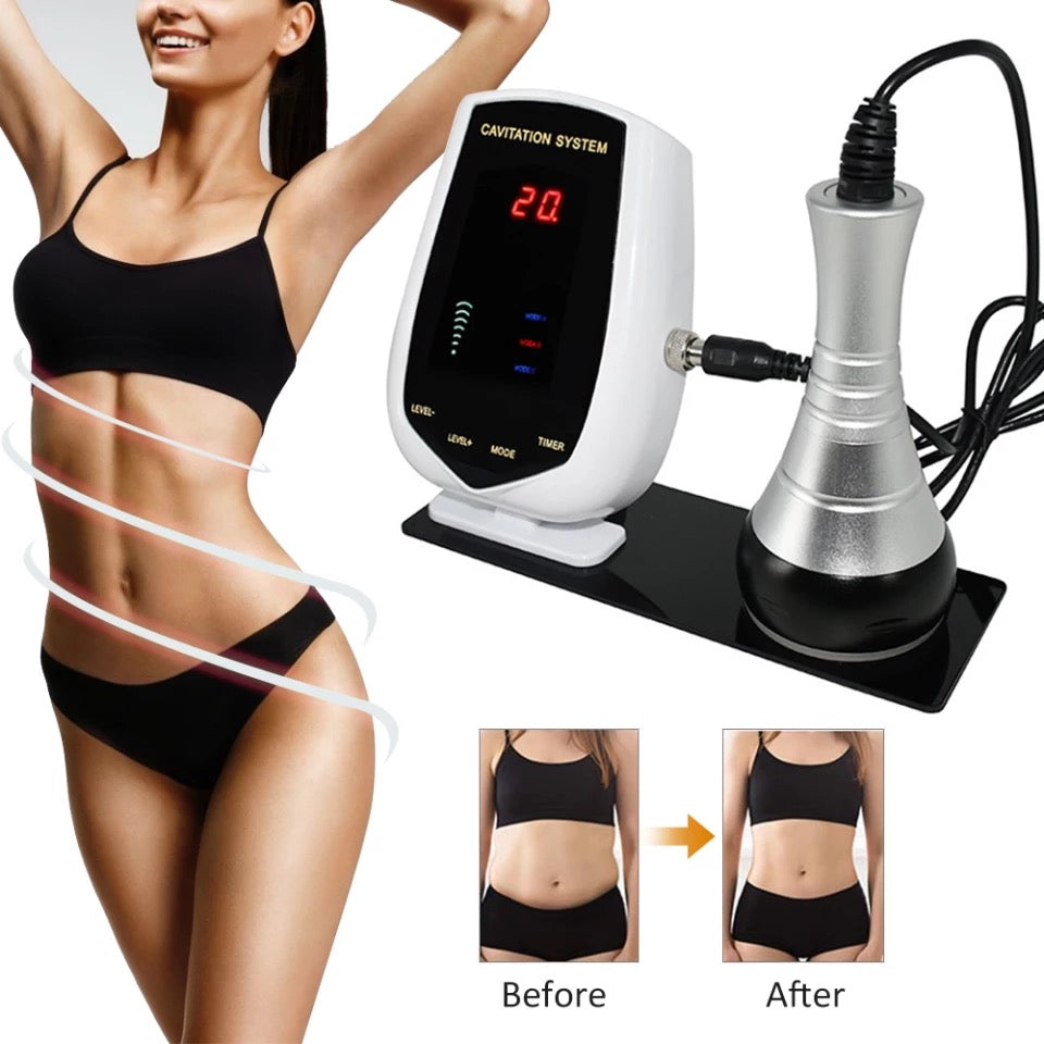 Before and after using Cavitation Body Slimming Machine on Abdomen, Slimming Model Smiles