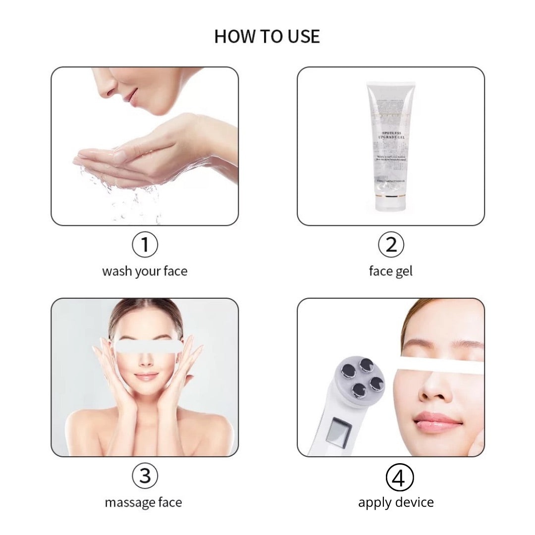 How to use facial rejuvenation beauty device, fiour steps