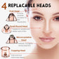 4 replaceable heads for microdermabrasion kit - oval, small round, microcrystalline, and cupping heads and woman’s face