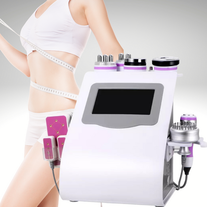 Unoisetion 9 in 1 Cavitation Machine , Slim Beautiful Woman’s body with tape measure 
