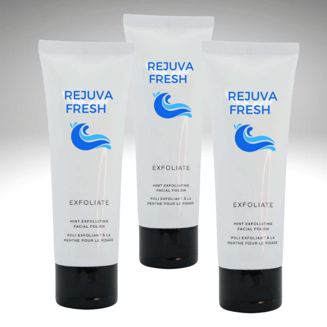 Three tubes of Rejuva Fresh Mint Facial Polish