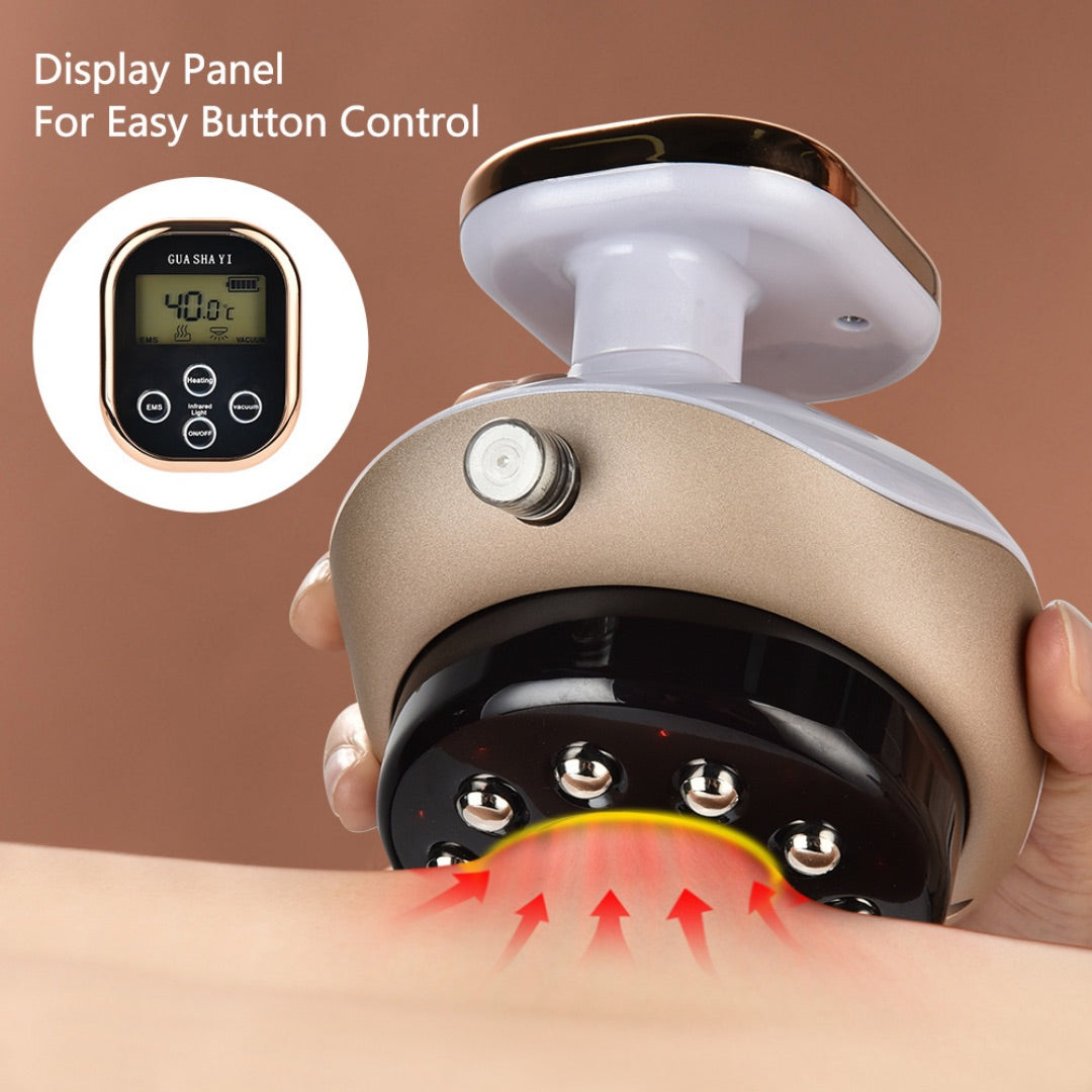 Display panel for easy button control of cupping therapy massager 