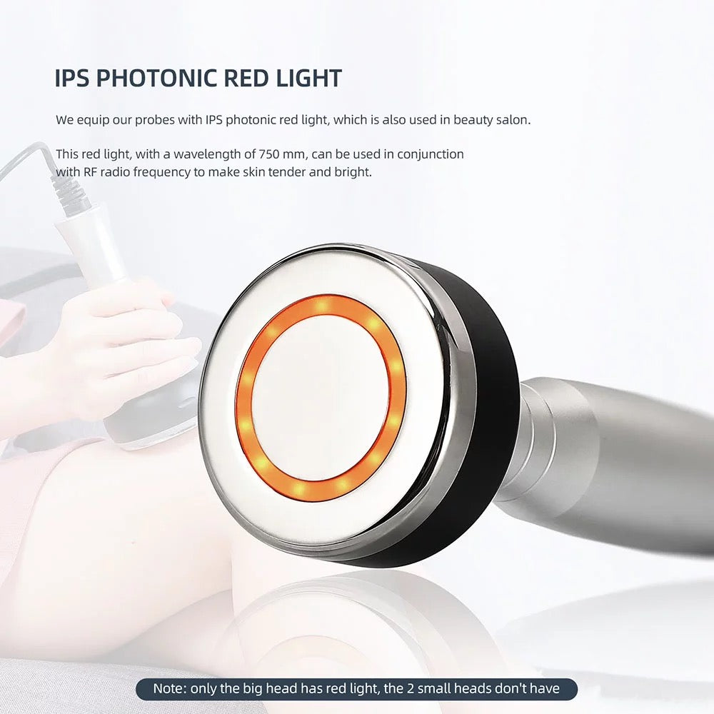 IPS Photonics Red Light is used with 40k Cavitation Machine Radio Frequency Probe for Body