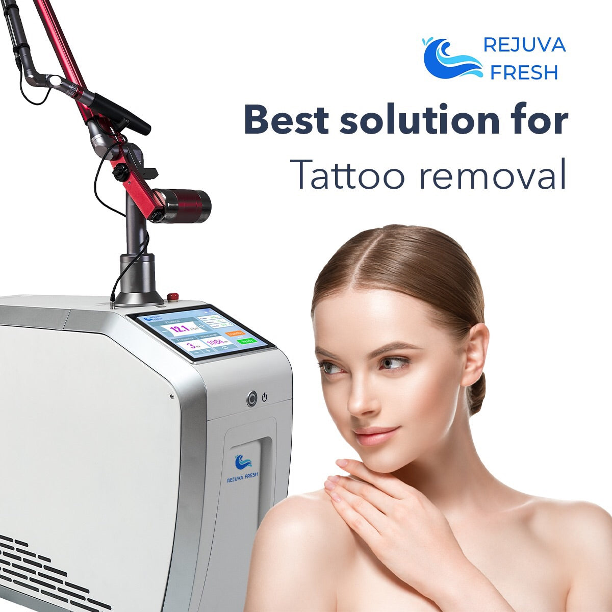 Best Solution for Tattoo Removal, Nd: YAG Laser , Woman with beautiful skin