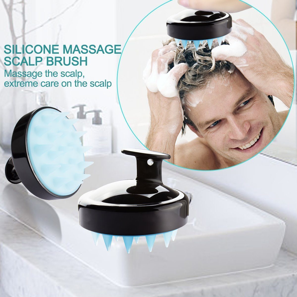 Silicone Shampoo Massage Brush Head Massage